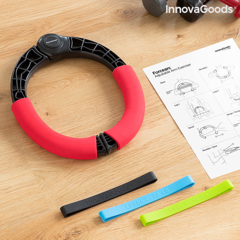 Ejercitador de Brazos Regulable con Resistencia y Guía de Ejercicios Forcearc InnovaGoods