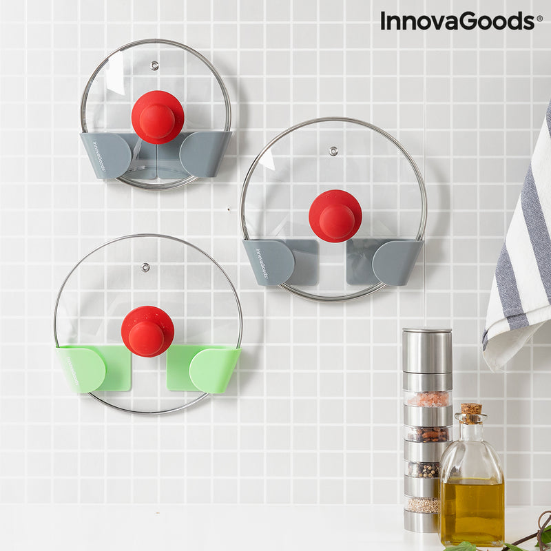 Set di 3 Supporti Adesivi per Coperchi da Cucina Smarack InnovaGoods