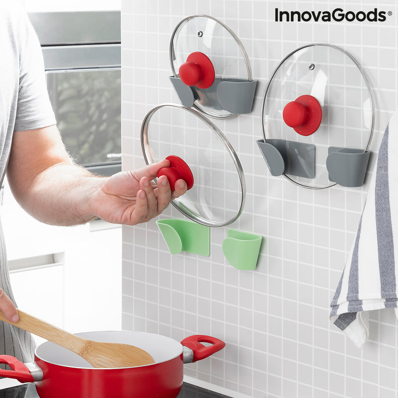 Set di 3 Supporti Adesivi per Coperchi da Cucina Smarack InnovaGoods