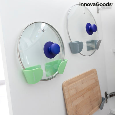 Conjunto de 3 Suportes Adesivos para Tampas de Panelas Smarack InnovaGoods