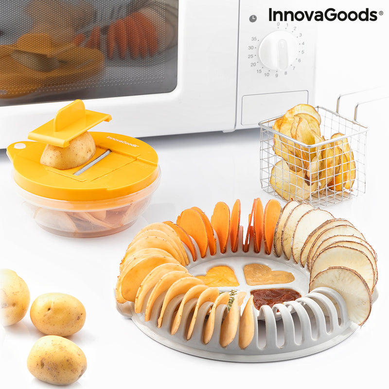 Conjunto para Fritar Batatas no Micro-ondas com Lâmina e Receitas Chipit InnovaGoods