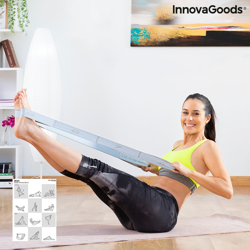 Elastisches Fitnessband für Stretching mit Übungsanleitung Stort InnovaGoods