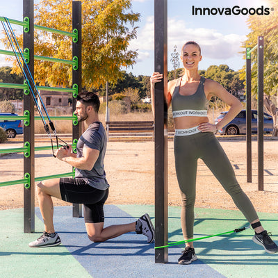 Conjunto de Elásticos de Resistência com Acessórios e Guia de Exercícios Tribainer InnovaGoods (pack de 3)