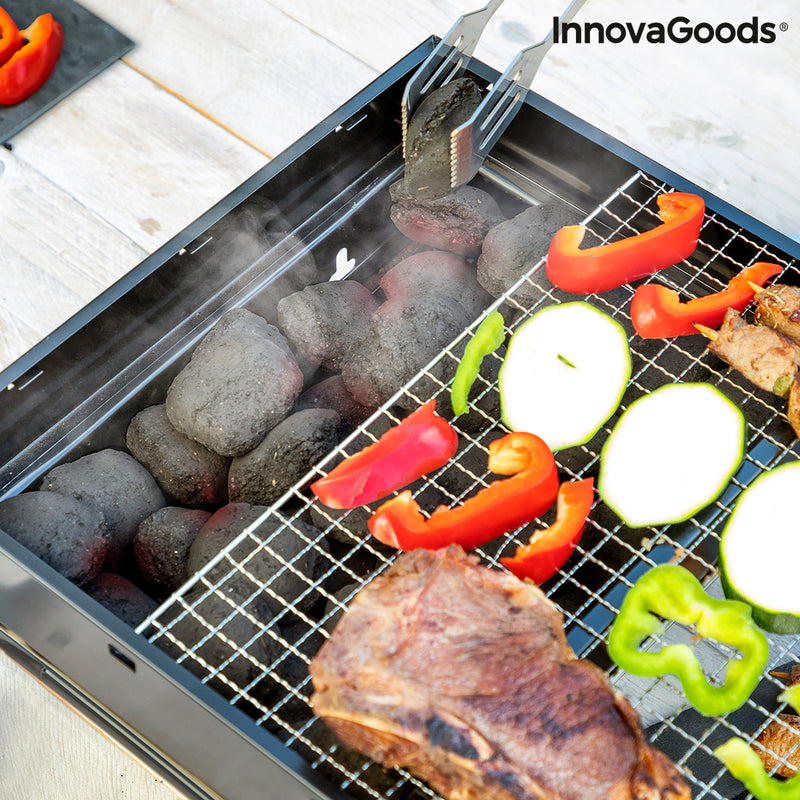 Összecsukható hordozható grillsütő faszénnel való használatra BearBQ InnovaGoods