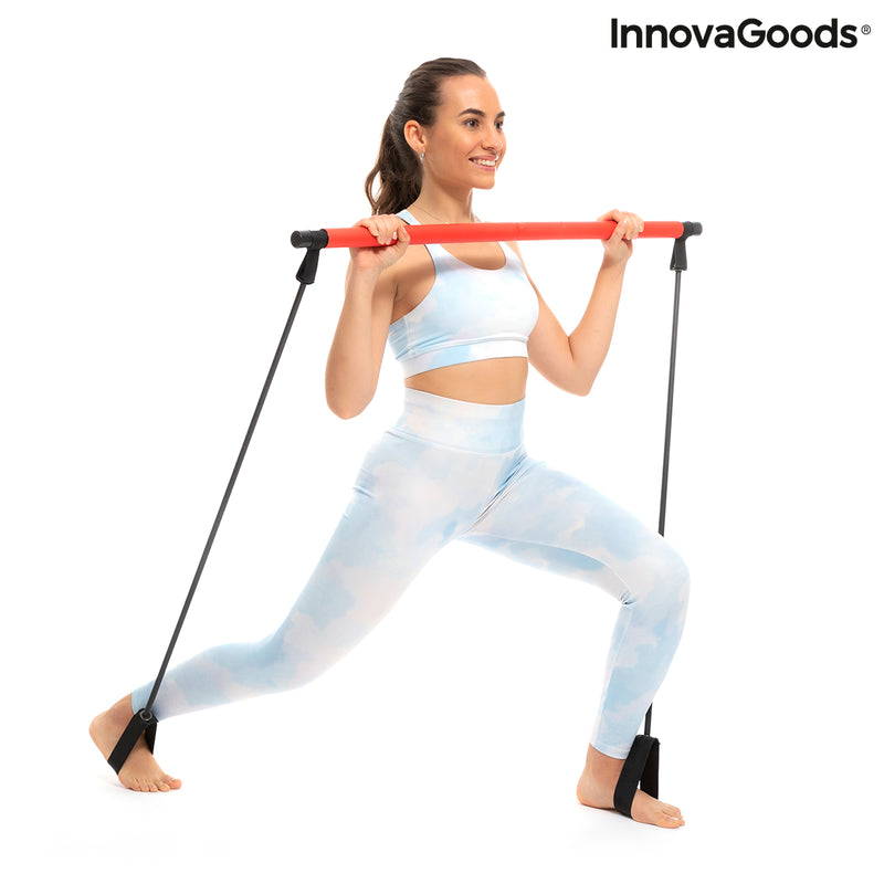 Posilovací tyč s elastickými pásy a cvičebním průvodcem Resibar InnovaGoods