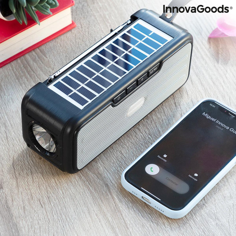Altavoz Inalámbrico con Carga solar y Linterna LED Sunker InnovaGoods - InnovaGoods Store