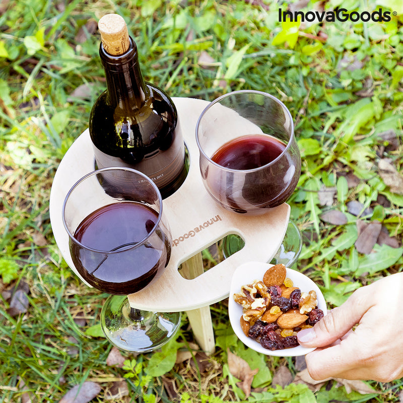 Zewnętrzny przenośny składany stół na wino Winnek InnovaGoods