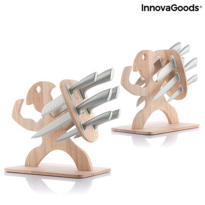 Set de cuțite cu suport din lemn Spartan InnovaGoods 7 Piese