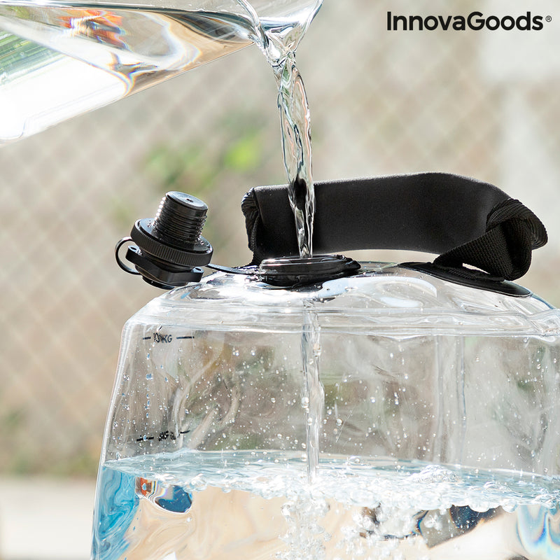 Met water gevulde kettlebel voor fitnesstraining met oefengids Fibell InnovaGoods