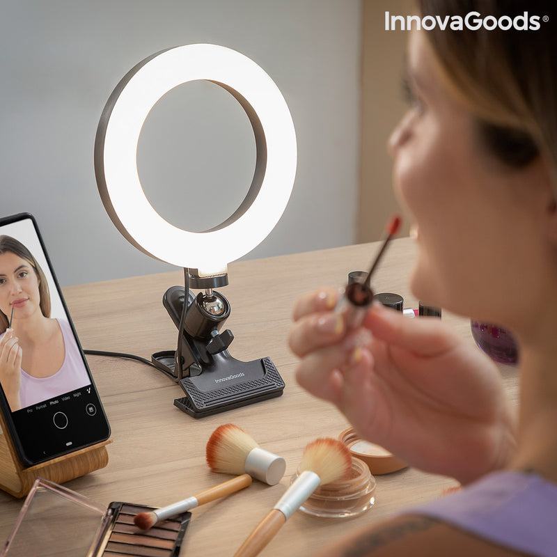 Anneau Lumineux Selfie avec Clip de Support Lumahoop InnovaGoods
