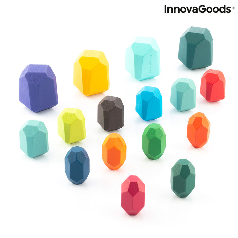 Piedras de Madera Apilables de Equilibrio Wotonys InnovaGoods 16 Piezas