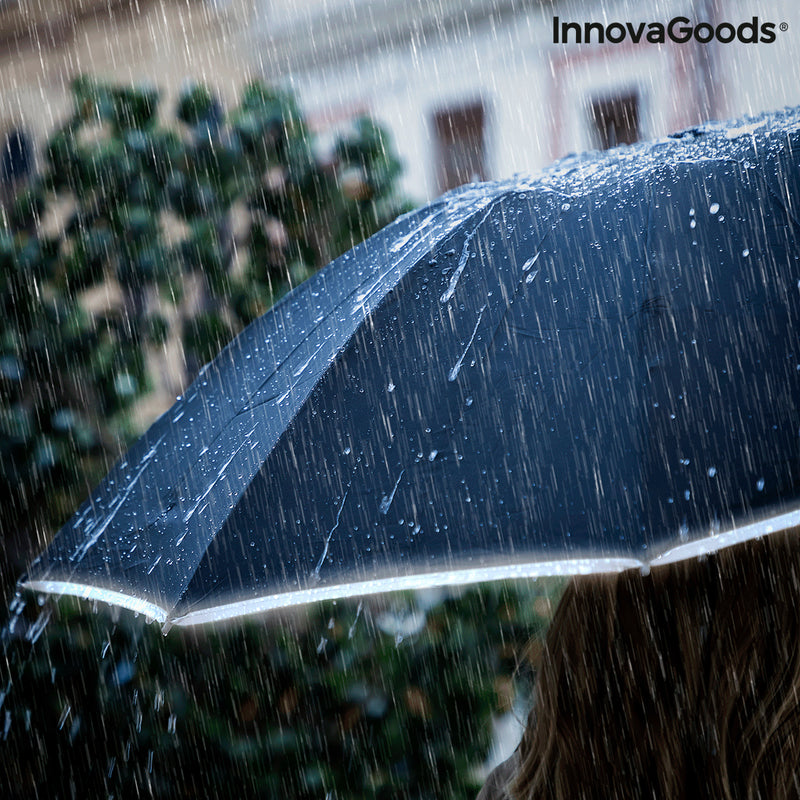 Regenschirm mit umgekehrter Faltung und mit LED Folbrella InnovaGoods