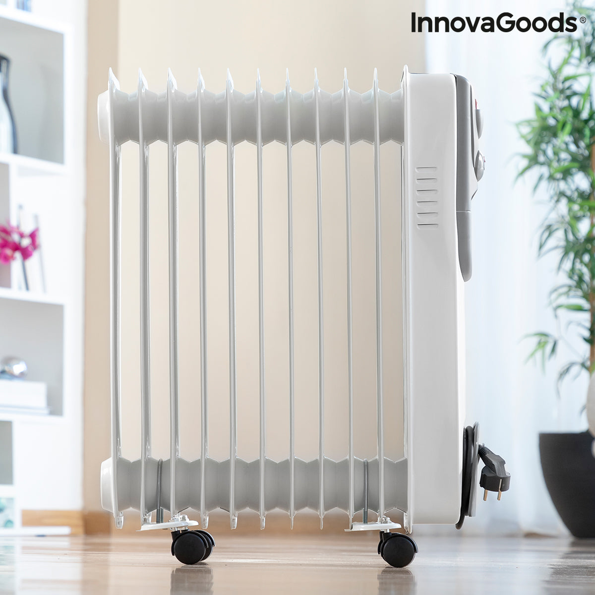 InnovaGoods® radiador electrico bajo consumo, radiador aceite bajo consumo,  radiador, radiador aceite termostato regulable, proteccion