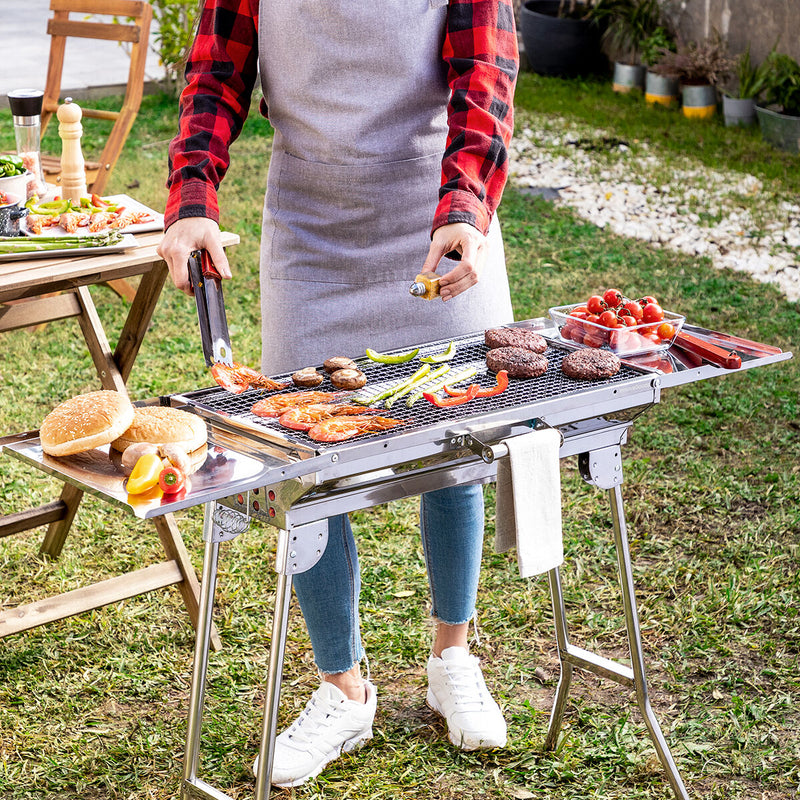 Összecsukható rozsdamentes acél faszenes grillsütő ExelQ InnovaGoods