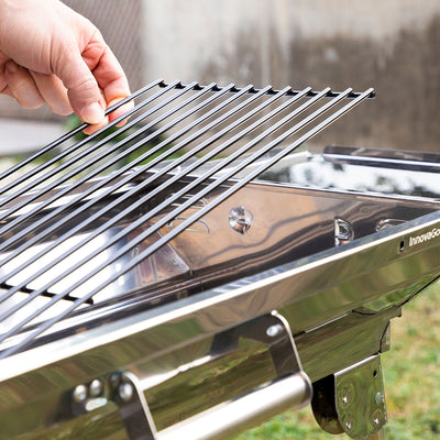Összecsukható rozsdamentes acél faszenes grillsütő ExelQ InnovaGoods