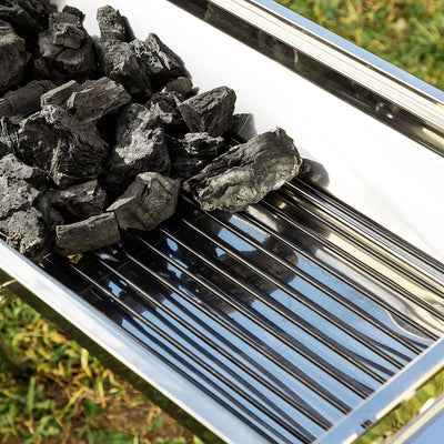 Barbacoa Plegable de Acero Inoxidable para Carbón ExelQ InnovaGoods