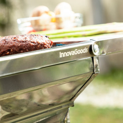 Barbecue au Charbon de Bois Pliable en Acier Inoxydable ExelQ InnovaGoods