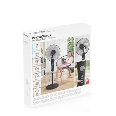 Ventilator cu Picior InnovaGoods Breezinn Negru 45 W