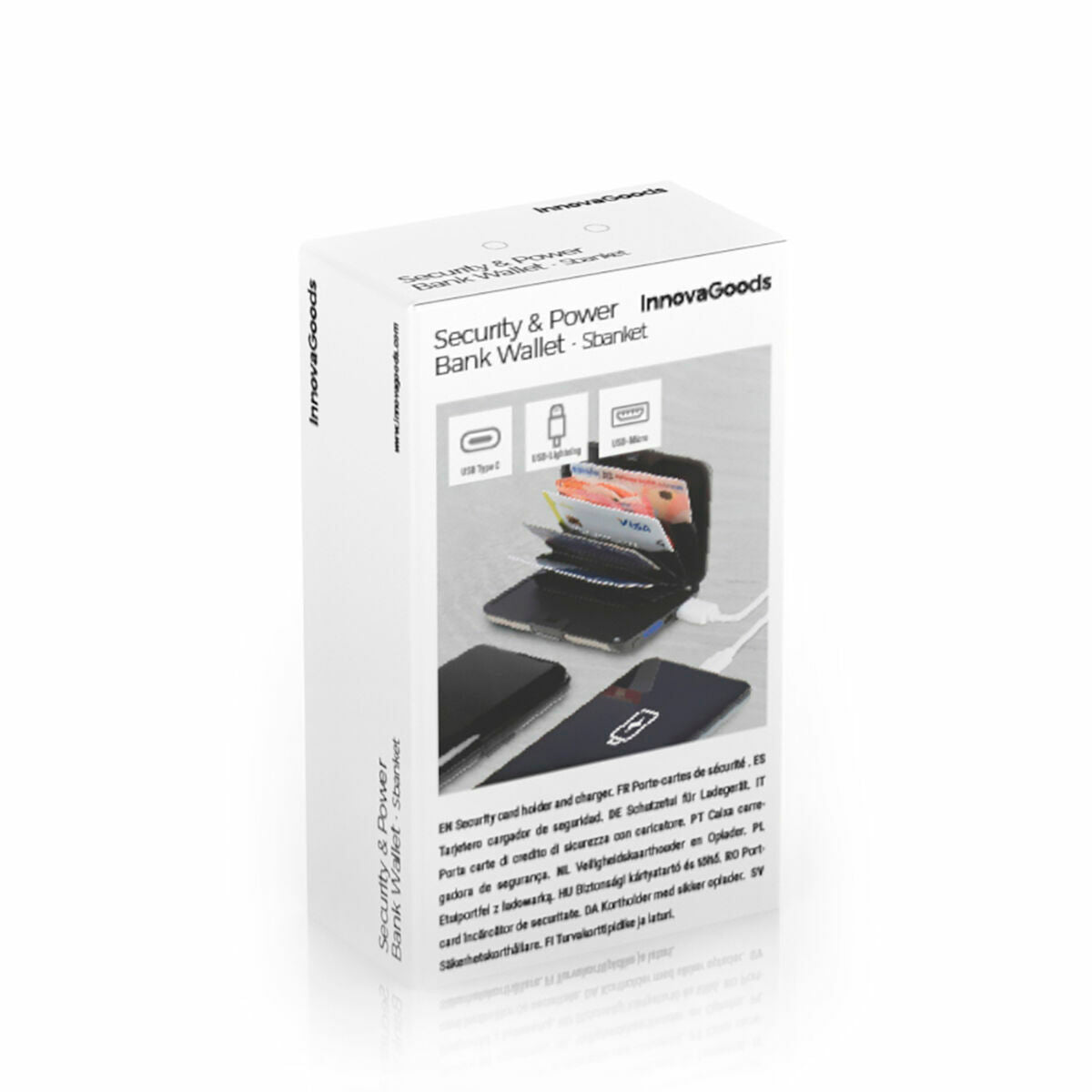 Porte-cartes anti RFID publicitaire avec Power bank - By Touch