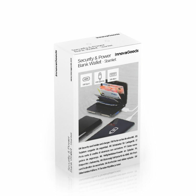 RFID zárható kártyatartó Power Bankkal Sbanket InnovaGoods