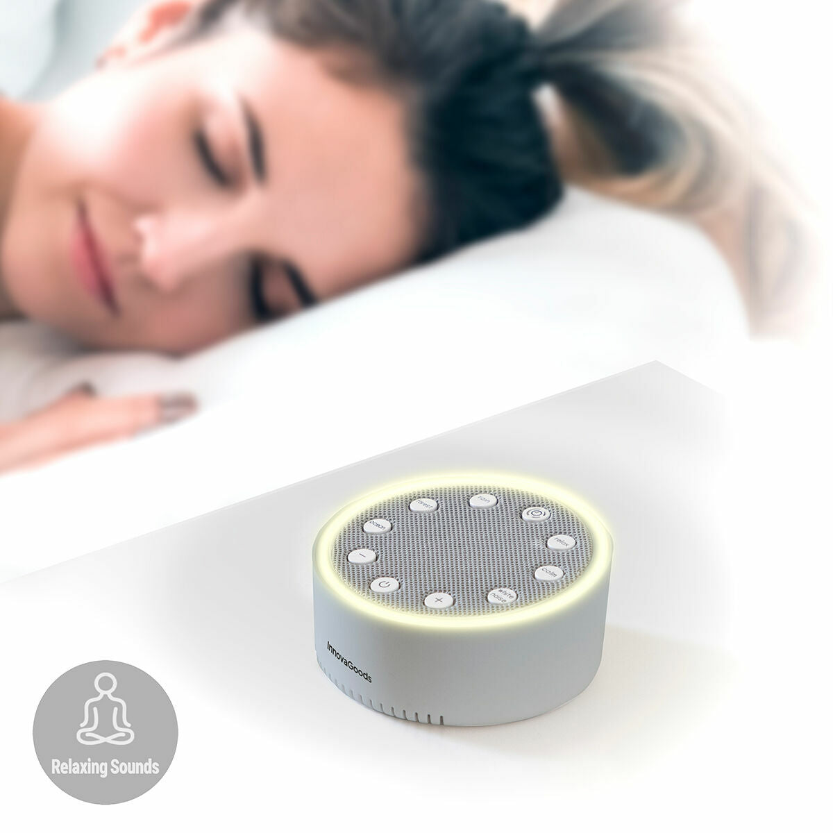 Machine à bruit blanc, machine sonore de synchronisation d'arrêt  automatique, dispositif d'aide au sommeil portable avec 10 sons relaxants  de la nature