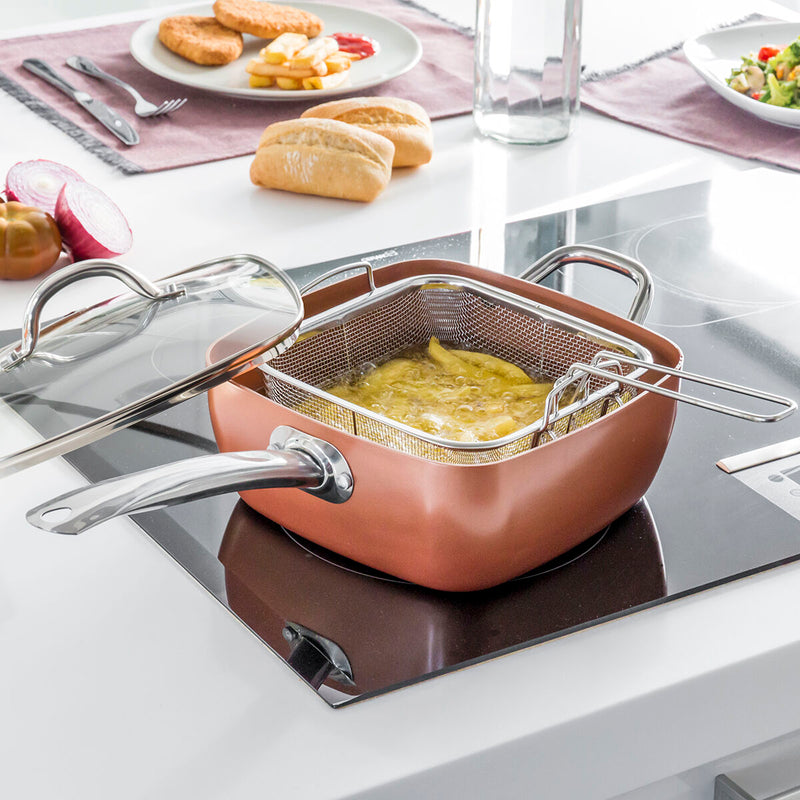 Copper 5 in 1 Multifunctionele Keramische Pannenset Coppans InnovaGoods 4 Onderdelen