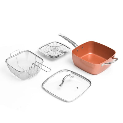 Set de Sartén Multifunción 5 en 1 Copper Coppans InnovaGoods 4 Piezas