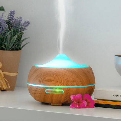 Humidificador Difusor de Aromas LED Wooden-Effect InnovaGoods
