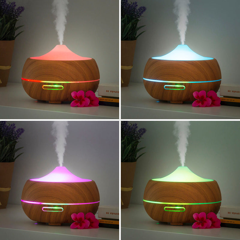 Zvlhčovač Vzduchu s Aromadifuzérem LED Wooden-Effect InnovaGoods