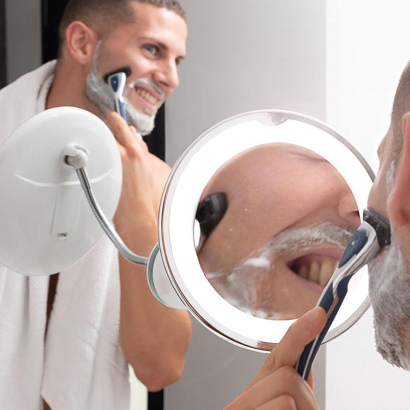 Oglindă cosmetică cu LED cu picior flexibil și ventuză Mizoom InnovaGoods