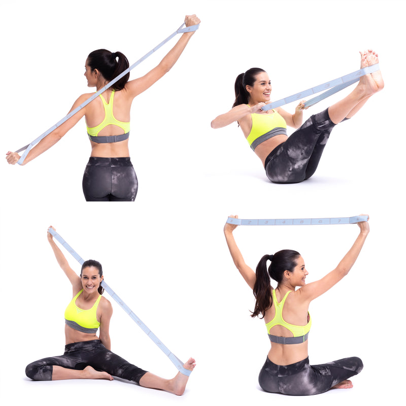 Elastische Fitnessband voor Stretching met oefeninggids Stort InnovaGoods