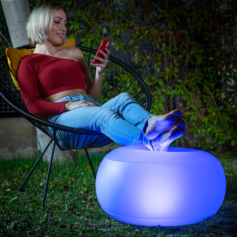 Scaun Gonflabil cu LED Multicolor și Telecomandă Pulight InnovaGoods