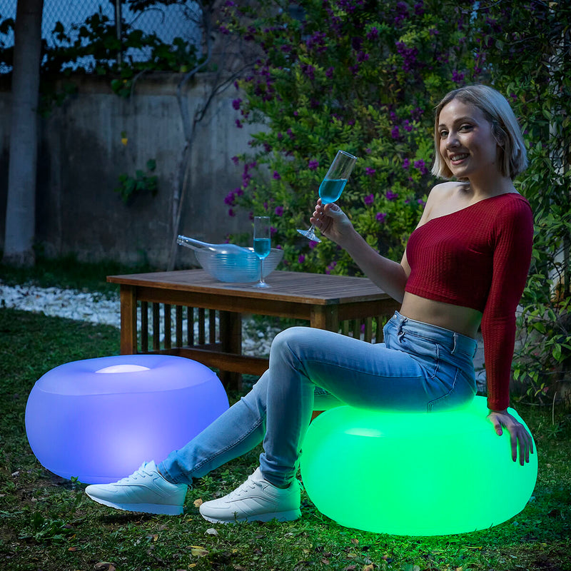 Scaun Gonflabil cu LED Multicolor și Telecomandă Pulight InnovaGoods